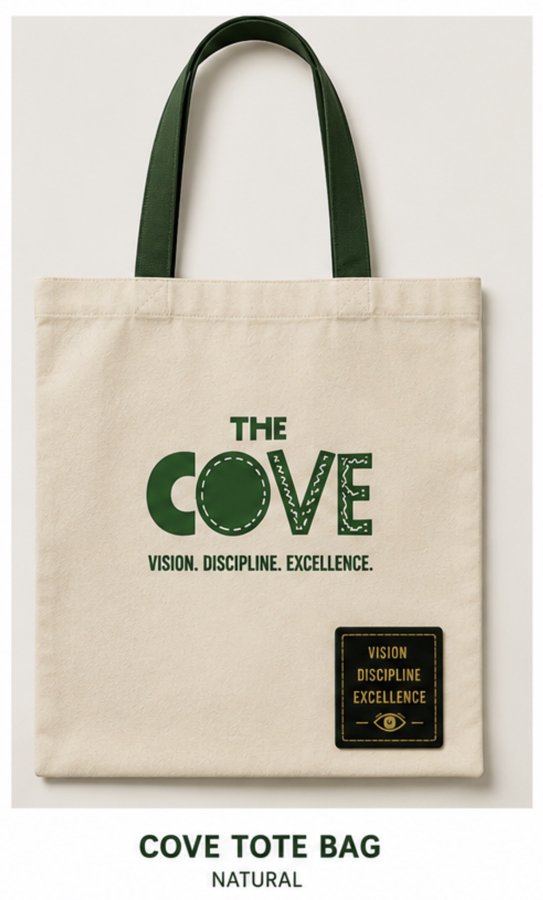 The Cove natural canvas tote bag